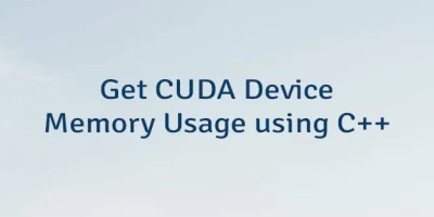 Get CUDA Device Memory Usage using C++