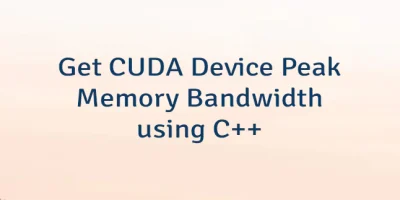 Get CUDA Device Peak Memory Bandwidth using C++