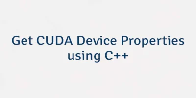 Get CUDA Device Properties using C++