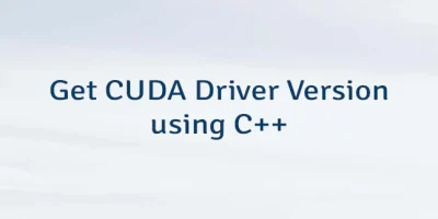 Get CUDA Driver Version using C++