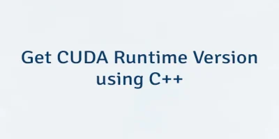 Get CUDA Runtime Version using C++