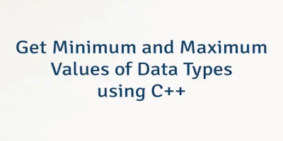 Get Minimum and Maximum Values of Data Types using C++