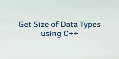 Get Size of Data Types using C++