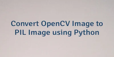 Convert OpenCV Image to PIL Image using Python