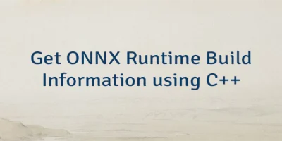 Get ONNX Runtime Build Information using C++