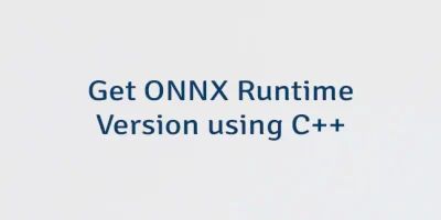 Get ONNX Runtime Version using C++