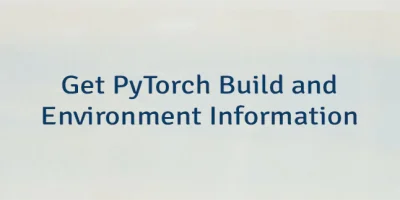 Get PyTorch Build and Environment Information