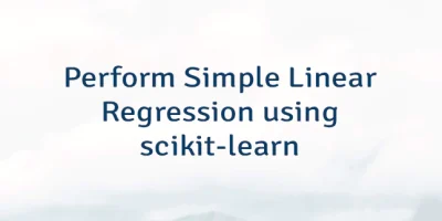 Perform Simple Linear Regression using scikit-learn