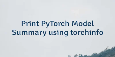Print PyTorch Model Summary using torchinfo