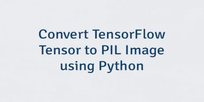 Convert TensorFlow Tensor to PIL Image using Python