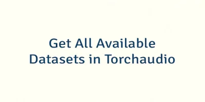 Get All Available Datasets in Torchaudio