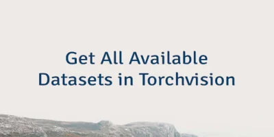Get All Available Datasets in Torchvision