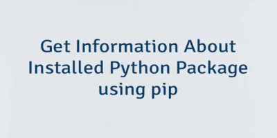 Get Information About Installed Python Package using pip