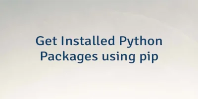 Get Installed Python Packages using pip