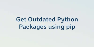 Get Outdated Python Packages using pip
