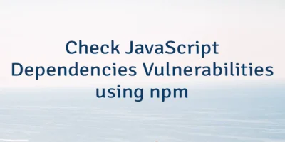 Check JavaScript Dependencies Vulnerabilities using npm