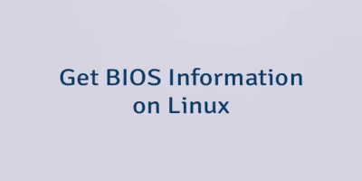 Get BIOS Information on Linux