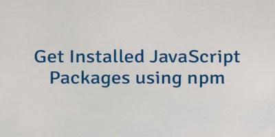 Get Installed JavaScript Packages using npm
