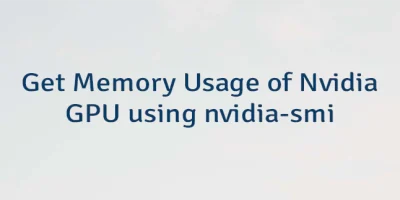 Get Memory Usage of Nvidia GPU using nvidia-smi