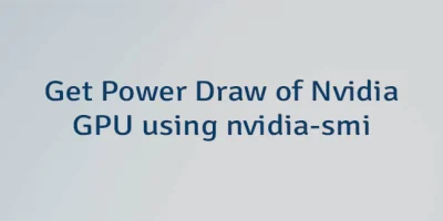 Get Power Draw of Nvidia GPU using nvidia-smi