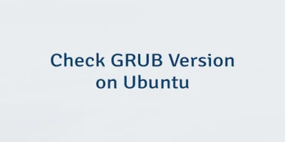 Check GRUB Version on Ubuntu
