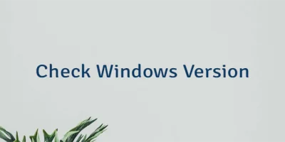 Check Windows Version