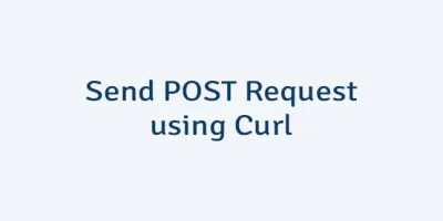 Send POST Request using Curl