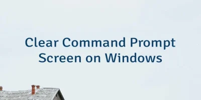 Clear Command Prompt Screen on Windows