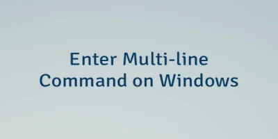 Enter Multi-line Command on Windows