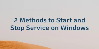 2 Methods to Start and Stop Service on Windows