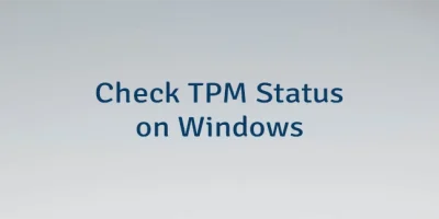 Check TPM Status on Windows