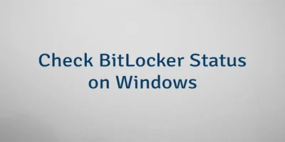 Check BitLocker Status on Windows