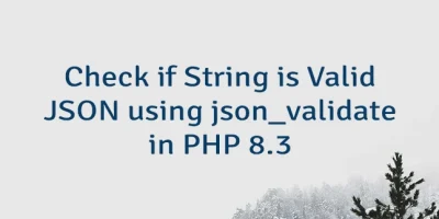 Check if String is Valid JSON using json_validate in PHP 8.3