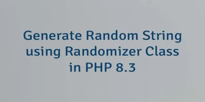 Generate Random String using Randomizer Class in PHP 8.3