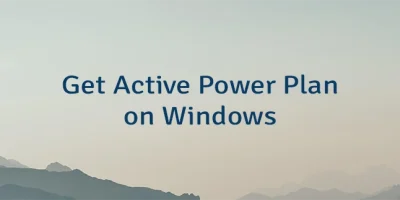 Get Active Power Plan on Windows