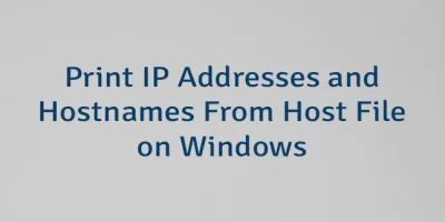Print IP Addresses and Hostnames From Host File on Windows