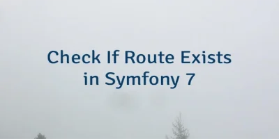 Check If Route Exists in Symfony 7