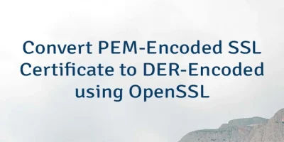Convert PEM-Encoded SSL Certificate to DER-Encoded using OpenSSL