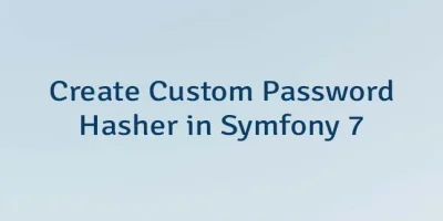 Create Custom Password Hasher in Symfony 7
