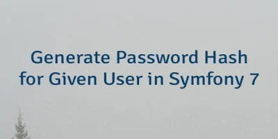 Generate Password Hash for Given User in Symfony 7