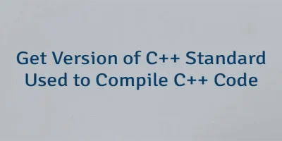Get Version of C++ Standard Used to Compile C++ Code