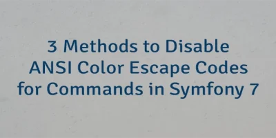 3 Methods to Disable ANSI Color Escape Codes for Commands in Symfony 7