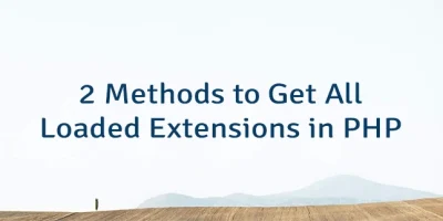 2 Methods to Get All Loaded Extensions in PHP