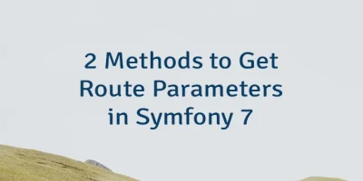 2 Methods to Get Route Parameters in Symfony 7