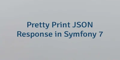 Pretty Print JSON Response in Symfony 7