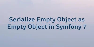 Serialize Empty Object as Empty Object in Symfony 7