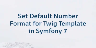 Set Default Number Format for Twig Template in Symfony 7