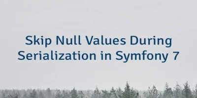 Skip Null Values During Serialization in Symfony 7