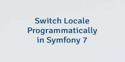 Switch Locale Programmatically in Symfony 7