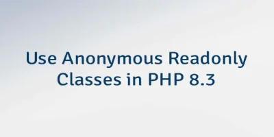 Use Anonymous Readonly Classes in PHP 8.3